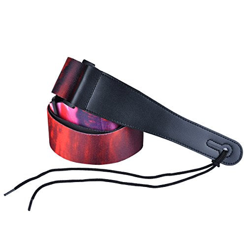Guitar Strap for Acoustic - Vintage Strap for Classical and Electric Guitars Adjustable Soft Polyester Cotton Strap with Free Guitar Picks (Sunset)