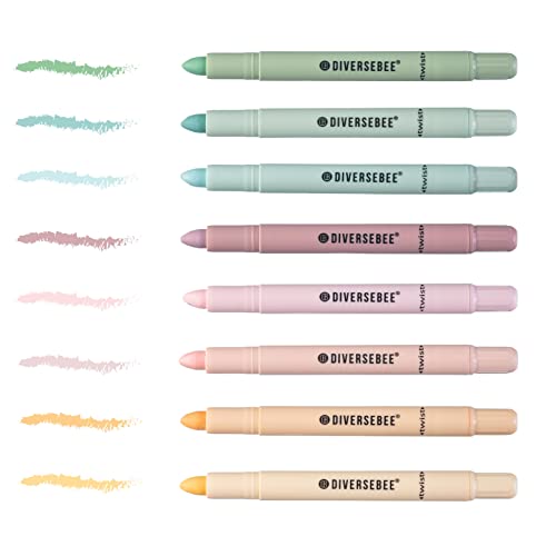 DIVERSEBEE Bible Highlighters and Pens No Bleed, 8 Pack Assorted Colors Gel Highlighters Set, Cute Bible Markers Study Journaling School Supplies & Accessories (Pastel)