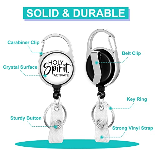 Plifal ID Badge Holder with Lanyard and Retractable Badge Reel Belt Clip, Unique Christian Key Keychain Lanyards Clip On Badge Extender Vertical ID Sleeve for Women Men