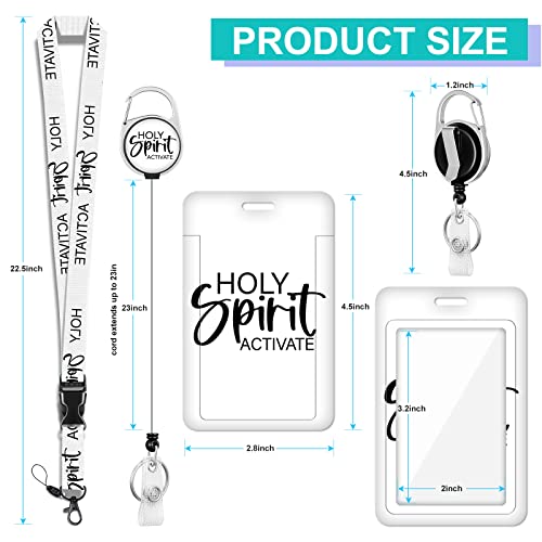 Plifal ID Badge Holder with Lanyard and Retractable Badge Reel Belt Clip, Unique Christian Key Keychain Lanyards Clip On Badge Extender Vertical ID Sleeve for Women Men