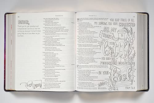 Inspire PRAYER Bible Giant Print NLT (LeatherLike, Purple): The Bible for Coloring & Creative Journaling
