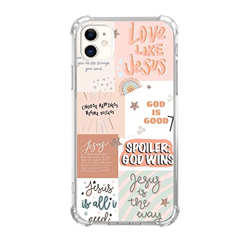 Boho Jesus Collage Phone Case Compatible with iPhone 11, Christian Quote Collage Case for Girl Women Men, Unique Soft TPU Bumper Cover Case for iPhone 11