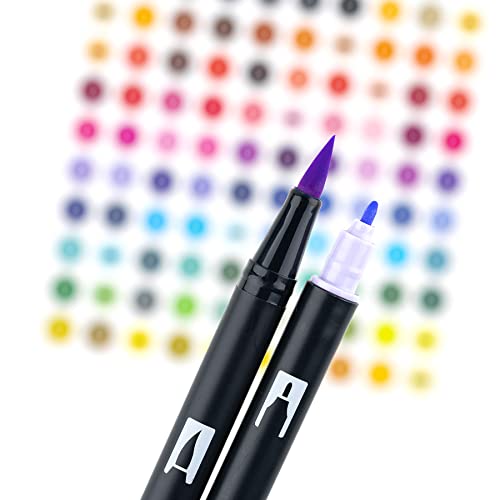 Tombow 56187 Dual Brush Pen Art Markers, Pastel, 10-Pack. Blendable, Brush and Fine Tip Markers