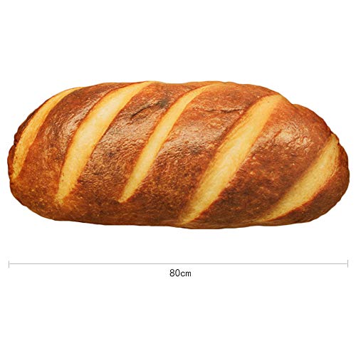 Levenkeness 3D Simulation Bread Shape Plush Pillow,Soft Butter Toast Bread Food Cushion Stuffed Toy for Home Decor 31.4"