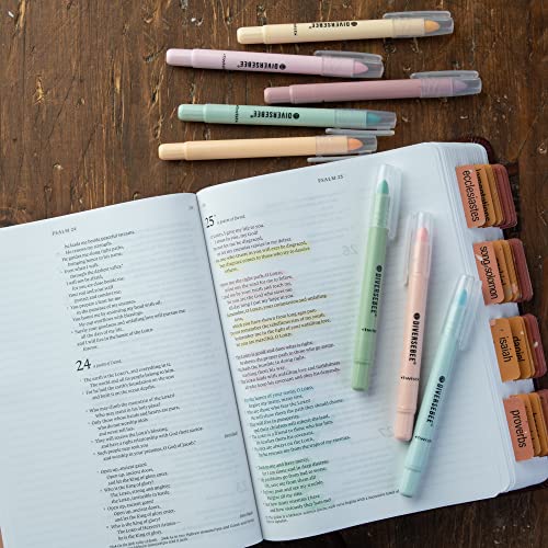 DIVERSEBEE Bible Highlighters and Pens No Bleed, 8 Pack Assorted Colors Gel Highlighters Set, Cute Bible Markers Study Journaling School Supplies & Accessories (Pastel)