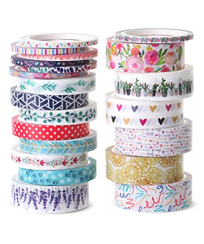 Mr. Pen- Washi Tape Set, 21 Rolls, Decorative Cute Floral Washi Tape for Bible Journaling, Bullet Journal Supplies