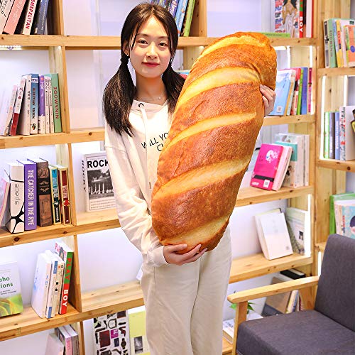 Levenkeness 3D Simulation Bread Shape Plush Pillow,Soft Butter Toast Bread Food Cushion Stuffed Toy for Home Decor 31.4"
