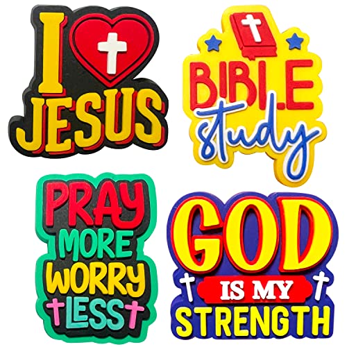 Leverzo 12 Christian Shoe Charms Accessories & Pins – Gifts for Women, Teens, Girls, Boys & Adults | Jesus Shoe Charms for Bubble Slides for Church, Birthday Gift