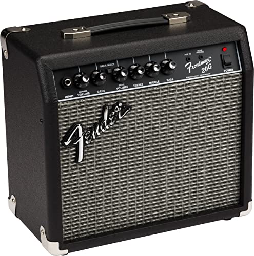 Fender Frontman 20G Guitar Combo Amplifier - Black Bundle with Cable and Austin Bazaar Exclusive 12-Pack Picks