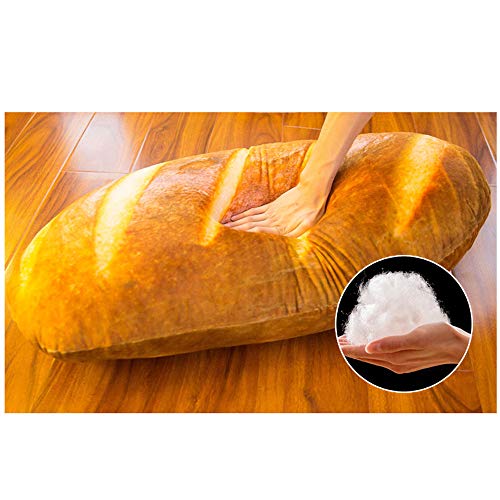Levenkeness 3D Simulation Bread Shape Plush Pillow,Soft Butter Toast Bread Food Cushion Stuffed Toy for Home Decor 31.4"