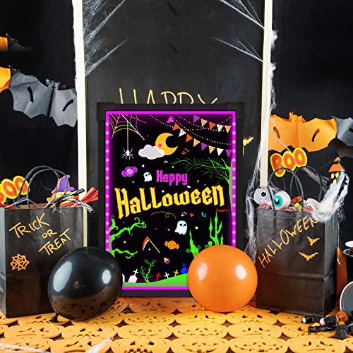 Woodsam LED Drawing Painting Board - 24" x 16" Erasable Non Porous Glass Surface with 8 Fluorescent Window Markers-Best for Chalkboard Blackboard Whiteboard Bulletin/Letter/Spelling/Display/Menu Board