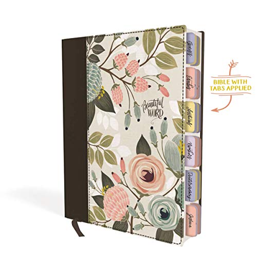 NIV, Beautiful Word Bible, Updated Edition, Journal Edition for Women, 600+ Full-Color Illustrated Verses, Peel/Stick Bible Tabs, Floral Cloth over Board, Red Letter, Comfort Print