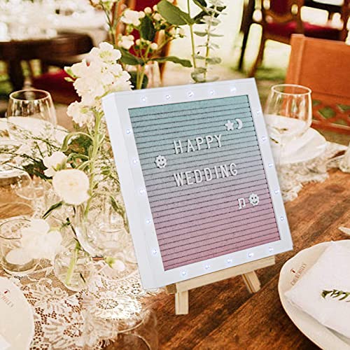 LED Gradient Felt Letter Board Sign Lights, 10in × 10in Changeable Message Board with 470 Black & White Pre-Cut Letters for Christmas Birthday Gifts Baby Showers Wedding Party Decor