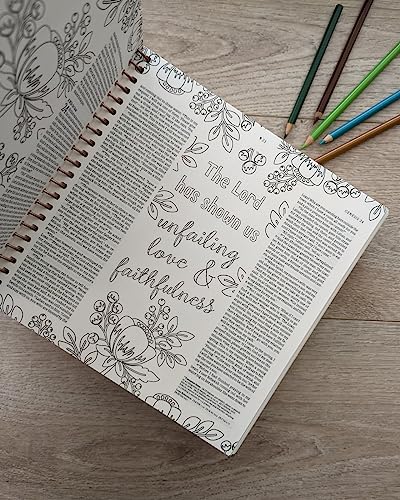 NLT DaySpring Inspire Illustrating Bible, Filament Enabled (Spiral Bound, Mint Floral Garden)