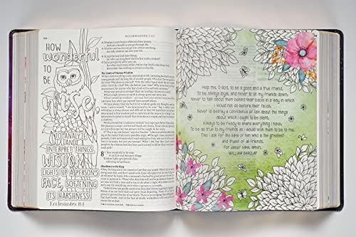 Inspire PRAYER Bible Giant Print NLT (LeatherLike, Purple): The Bible for Coloring & Creative Journaling