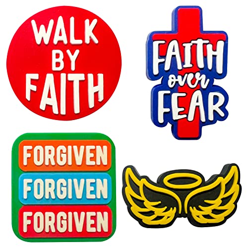 Leverzo 12 Christian Shoe Charms Accessories & Pins – Gifts for Women, Teens, Girls, Boys & Adults | Jesus Shoe Charms for Bubble Slides for Church, Birthday Gift