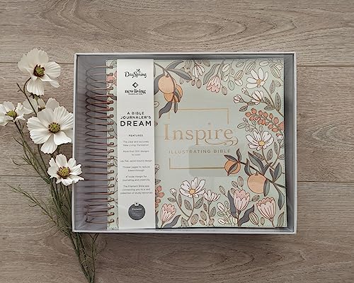 NLT DaySpring Inspire Illustrating Bible, Filament Enabled (Spiral Bound, Mint Floral Garden)