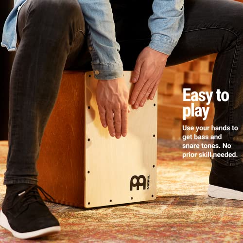 Meinl Percussion Jam Cajon Box Drum with Snare and Bass Tone for Acoustic Music — Made in Europe — Baltic Birch Wood, Play with Your Hands, 2-Year Warranty (JC50LBNT)