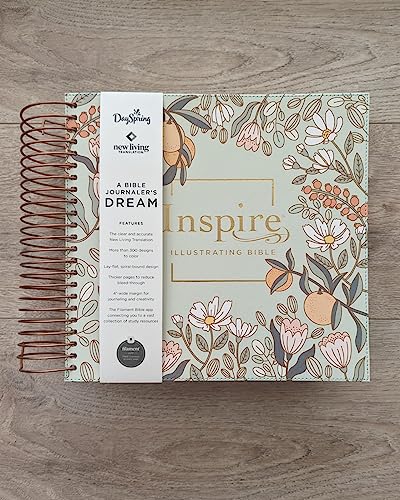 NLT DaySpring Inspire Illustrating Bible, Filament Enabled (Spiral Bound, Mint Floral Garden)