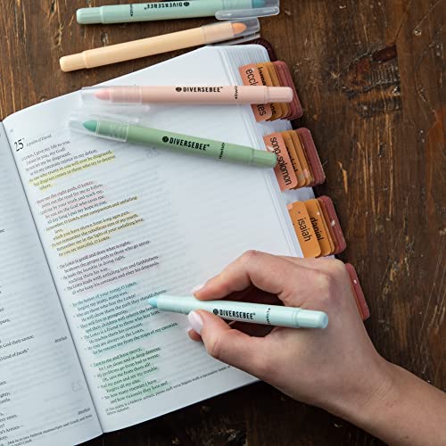 DiverseBee Highlighters and Pens No Bleed, 8 Pack Assorted Pastel Colors, Quick Dry Markers, Bible Study Journaling Accessories, Office and School