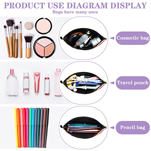 Chunful 12 Pcs Inspirational Christian Bags Bulk for Women Bible Verse Cosmetic Bag Pencil Pouch Gift Zippered Flower Organizer for Student Office Journaling Supplies, 7.48 x 4.72 Inch(Stylish)