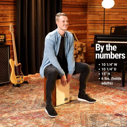 Meinl Percussion Jam Cajon Box Drum with Snare and Bass Tone for Acoustic Music — Made in Europe — Baltic Birch Wood, Play with Your Hands, 2-Year Warranty (JC50LBNT)