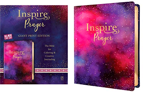 Inspire PRAYER Bible Giant Print NLT (LeatherLike, Purple): The Bible for Coloring & Creative Journaling