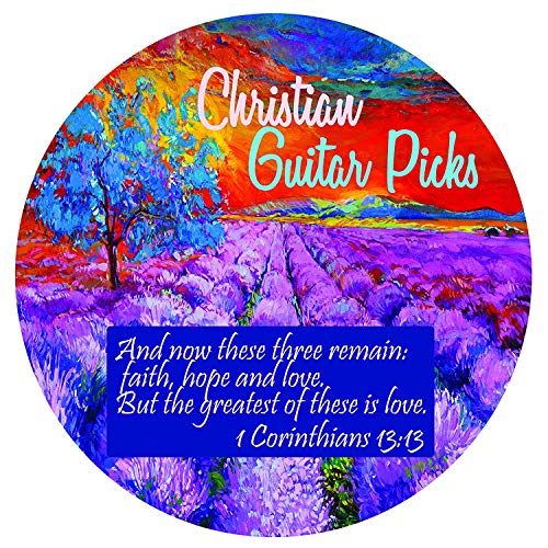 Christian Guitar Picks - 12 pack - Bible Inspirational Messages - Celluloid Medium by NewEights Best Gift for Church Pastor Worship Team Baptism
