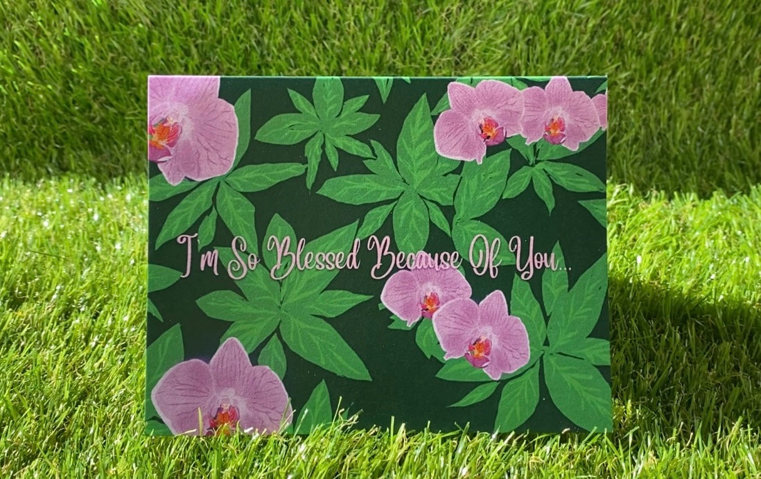 I'm So Blessed Because Of You... CTracyLouie Thank You Cards + Envelope, Set of 8, Original Artwork, Blank Interior