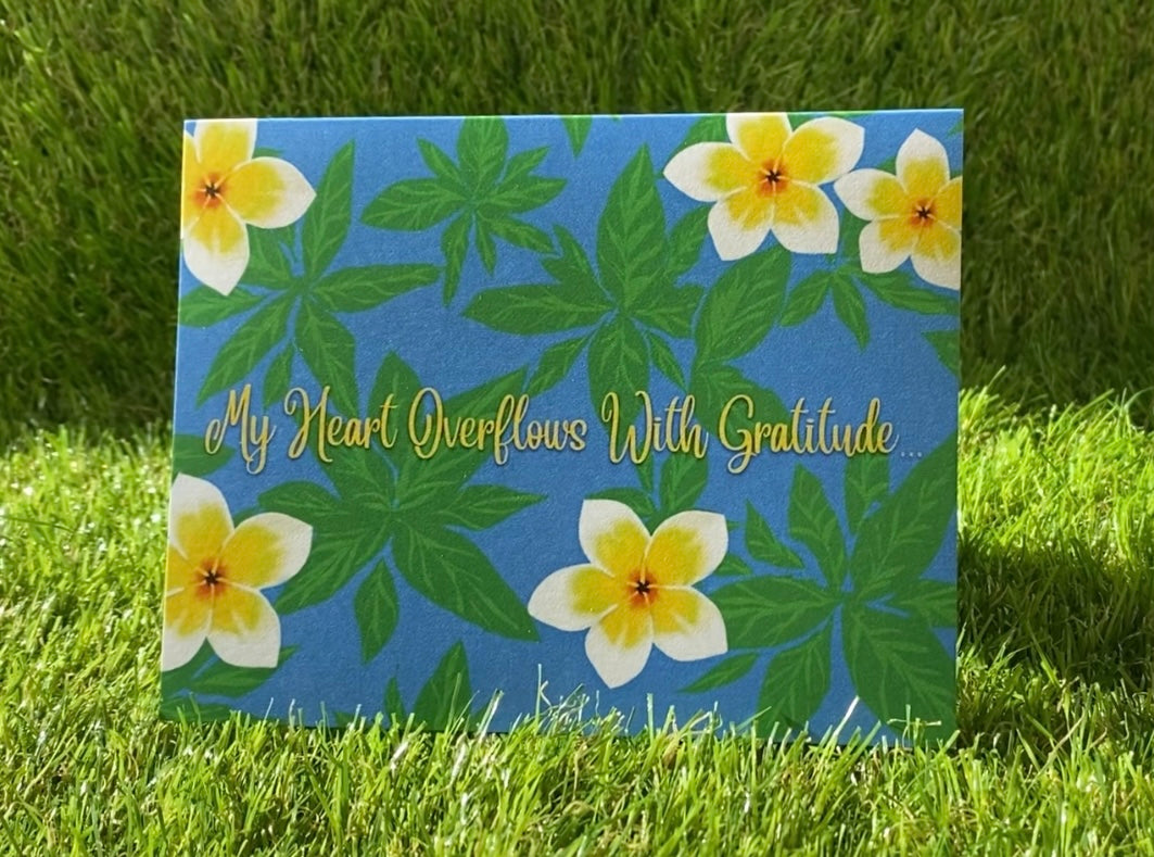 My Heart Overflows With Gratitude... CTracyLouie Thank You Cards + Envelope, Set of 8, Original Artwork, Blank Interior