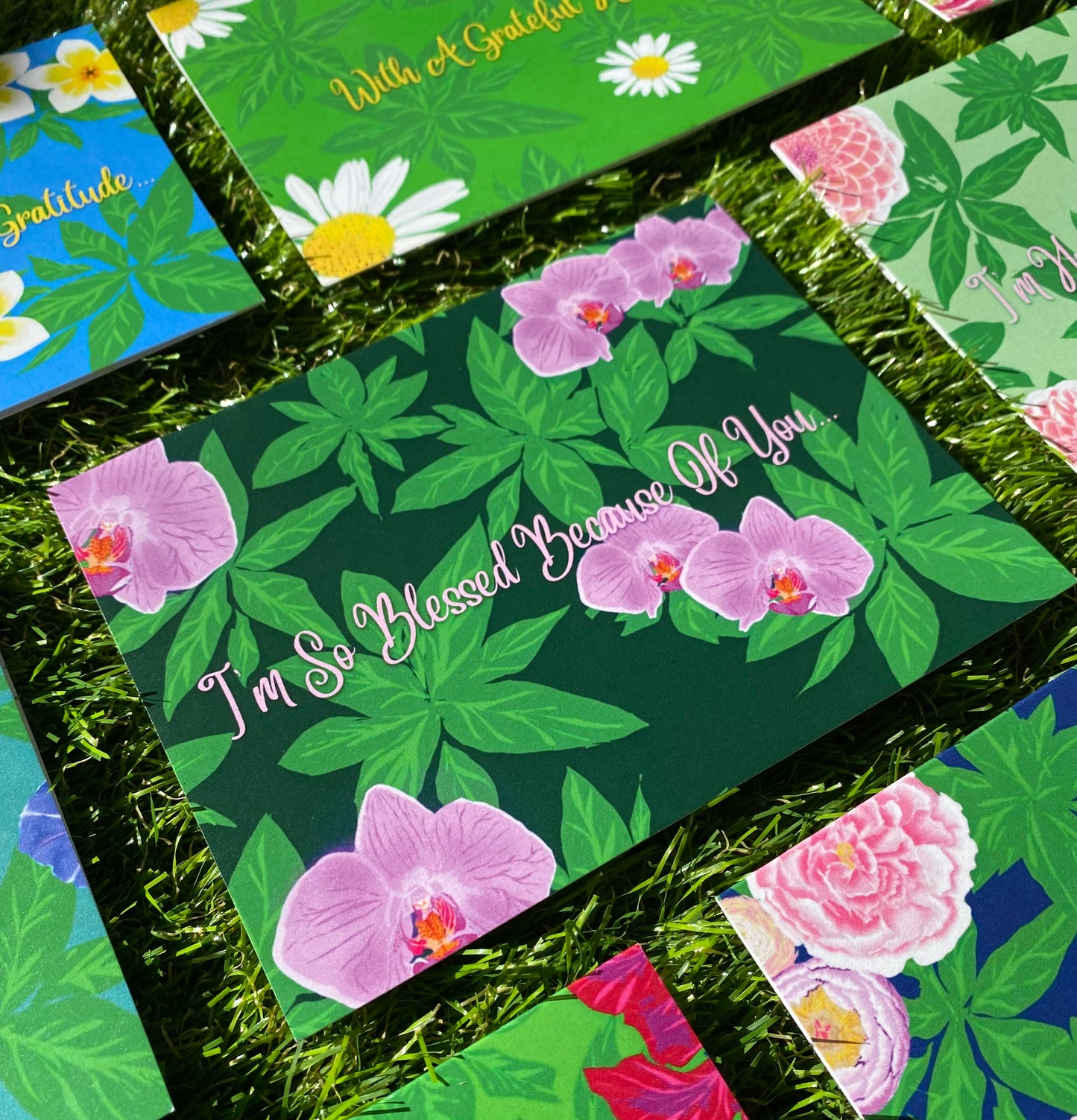 I'm So Blessed Because Of You... CTracyLouie Thank You Cards + Envelope, Set of 8, Original Artwork, Blank Interior