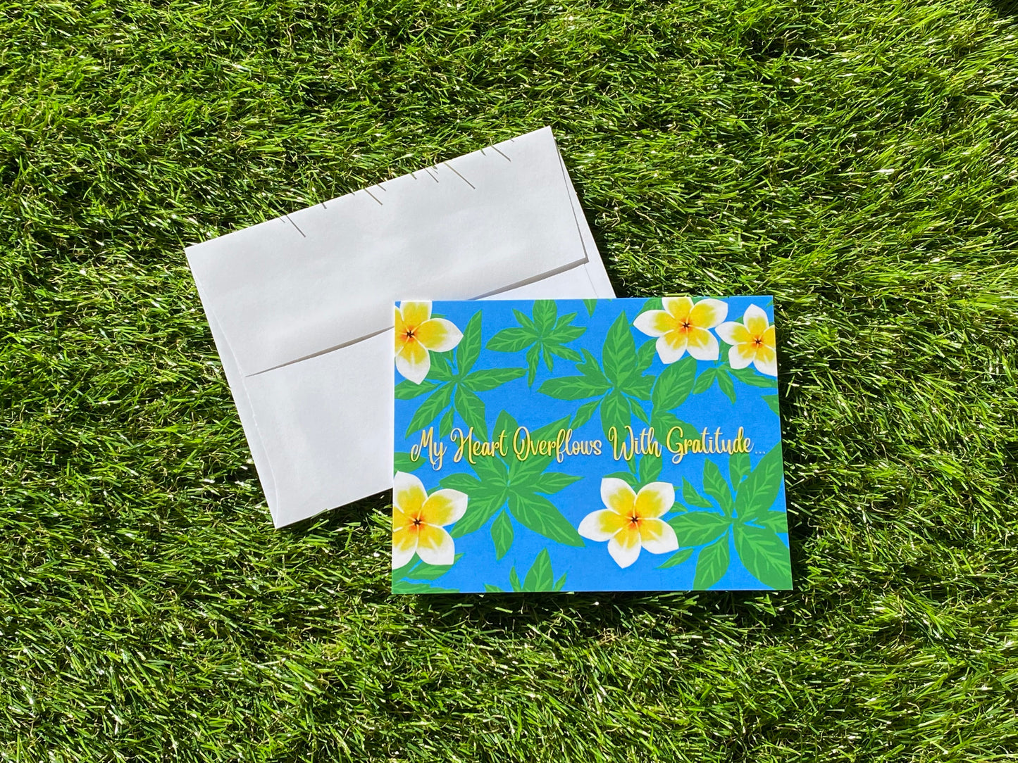 My Heart Overflows With Gratitude... CTracyLouie Thank You Cards + Envelope, Set of 8, Original Artwork, Blank Interior