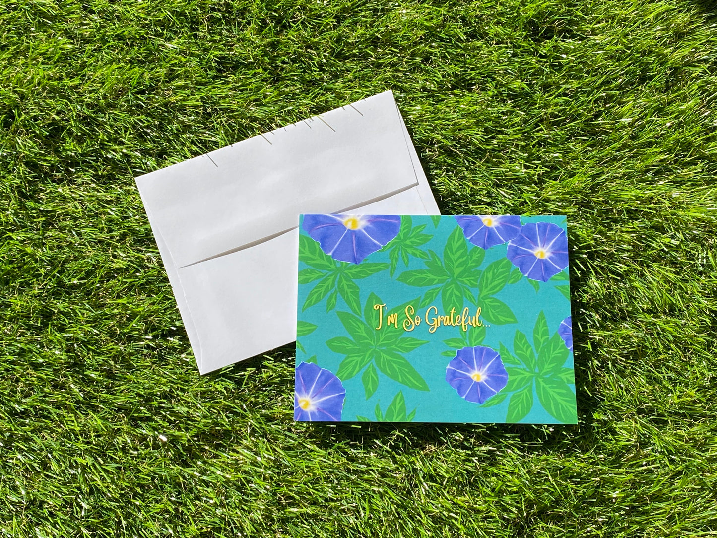 I'm So Grateful... CTracyLouie Thank You Cards + Envelope, Set of 8, Original Artwork, Blank Interior