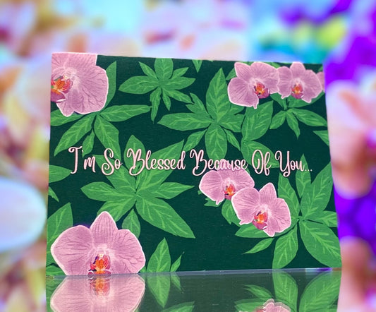 I'm So Blessed Because Of You... CTracyLouie Thank You Cards + Envelope, Set of 8, Original Artwork, Blank Interior
